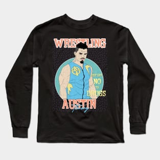 Artwork Austin Theory Wrestling Aesthetic  // Just Say No To Drugs Long Sleeve T-Shirt